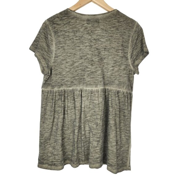 Knox Rose Embroidered Babydoll Top Women M Beaded‎ Garment Dyed Green - Picture 3 of 11